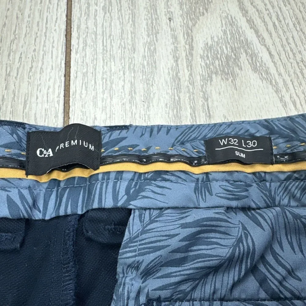 C&A Premium‎ Work Casual Size 32/30 Blue Men's Pants Slim Fit